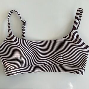 Balance Athletica Black and White Striped Sports Bra